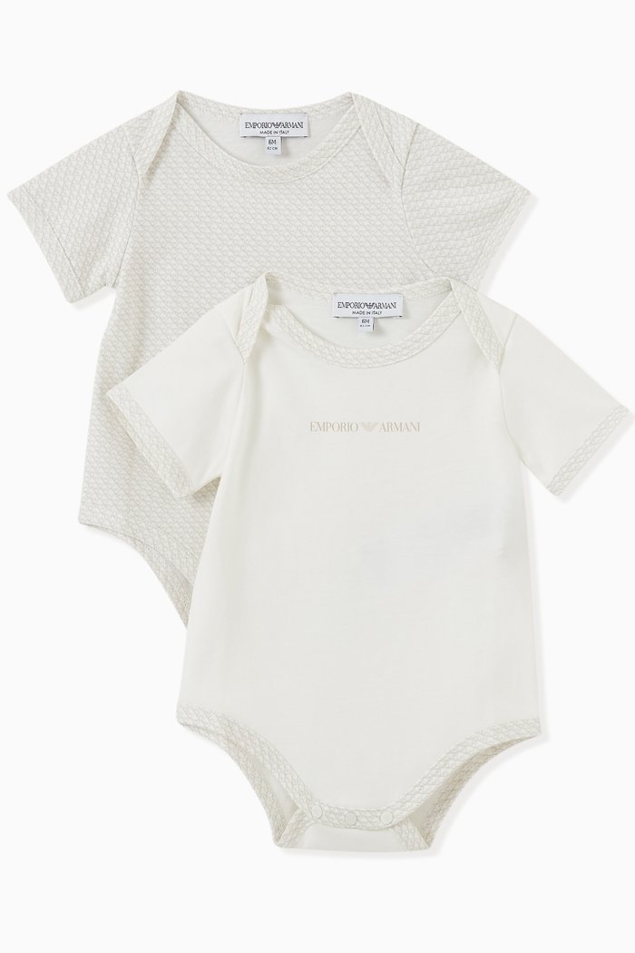 

EA Eagle Logo Bodysuit in Cotton, Set of 2, Neutral