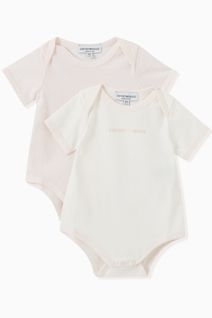 

EA Eagle Logo Bodysuit in Cotton, Set of 2, Pink