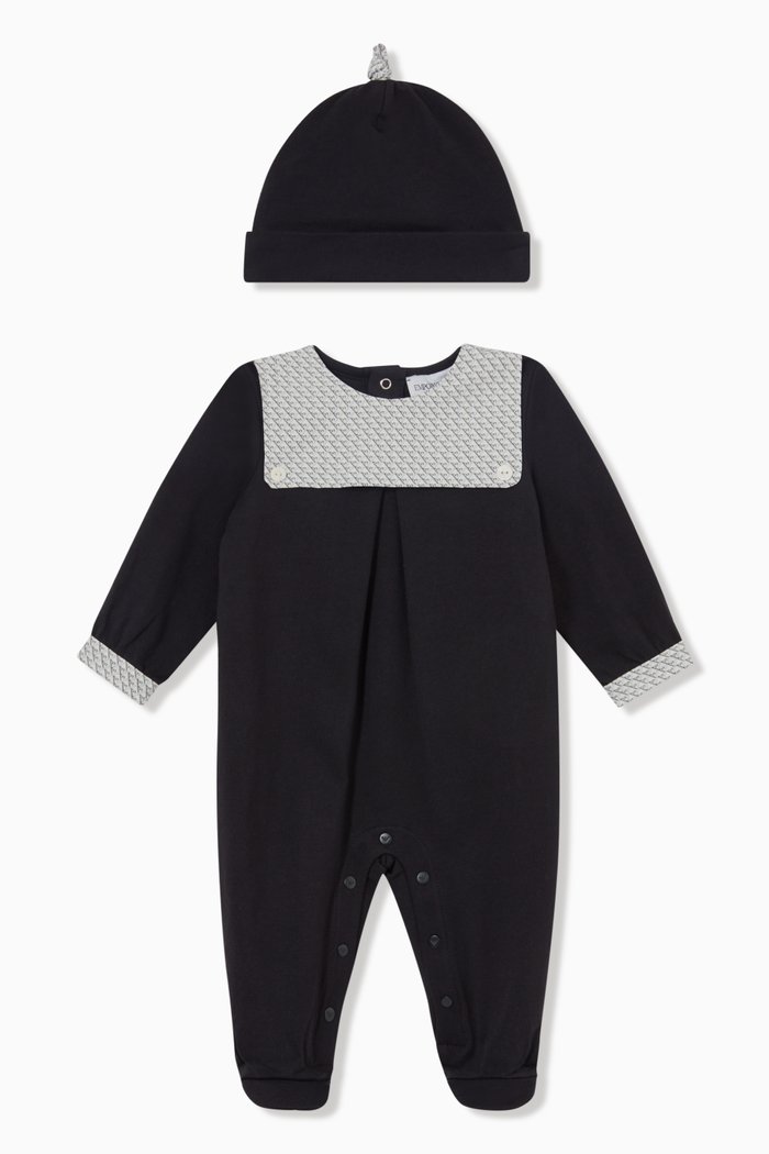 

EA Essential Capsule Jumpsuit & Hat Set in Cotton, Blue