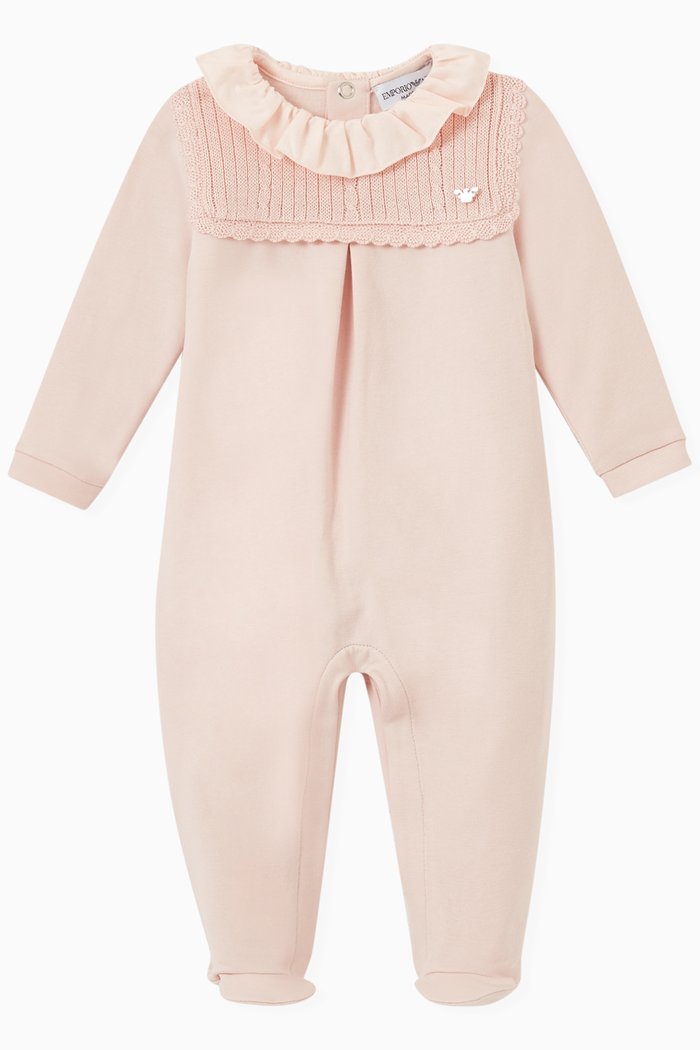 Knit Bib Jumpsuit in Cotton, Pink