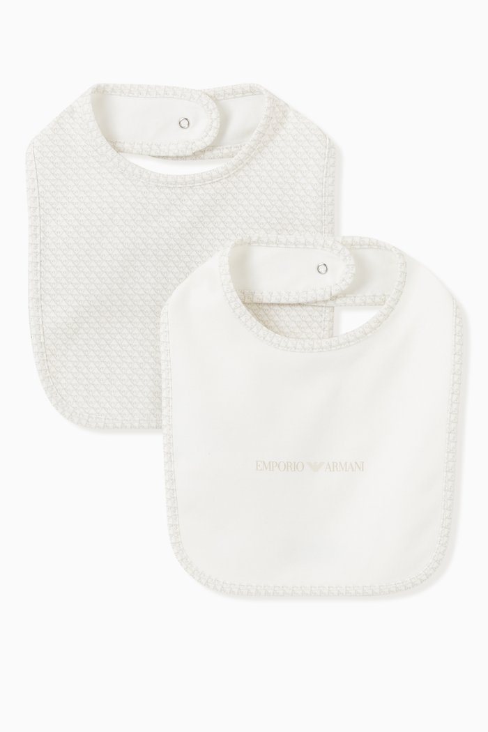 

EA Micro Eagle Logo Bib in Cotton, Set of 2, Neutral