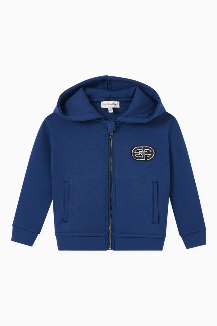 

R-EAcreate Capsule Collection Hoodie in Double Jersey, Blue