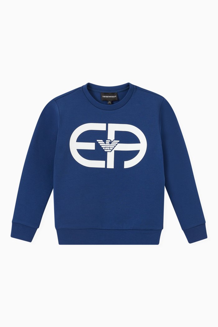 R-EAcreate Logo Sweatshirt in Jersey, Blue