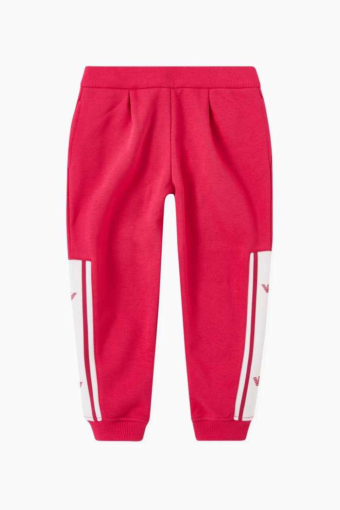EA Crew Capsule Logo Tape Joggers in Cotton, Pink