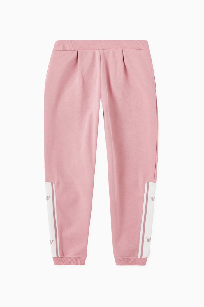 

EA Crew Capsule Logo Tape Joggers in Cotton, Pink