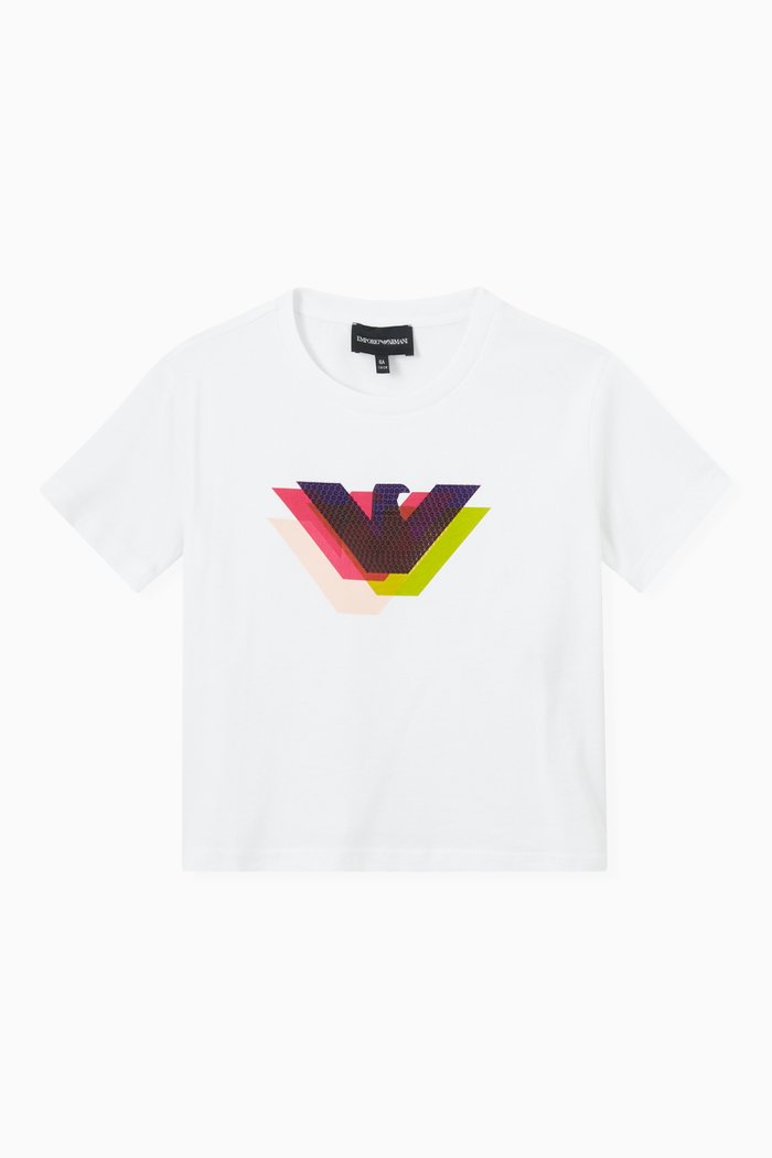 

EA Studded Eagle T-shirt in Jersey, White