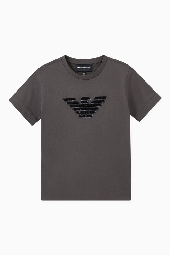

EA Chenille Eagle Logo T-shirt in Jersey, Grey