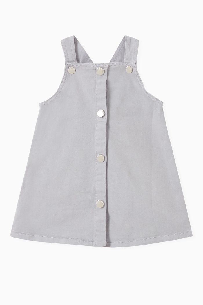 

Pinafore Dress in Stretch Cotton, Grey