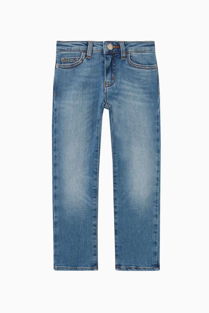 

EA Eagle Print Jeans in Denim, Blue