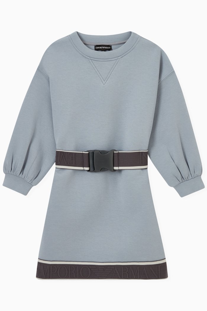 

EA Logo Belt Sweatshirt Dress in Jersey, Blue