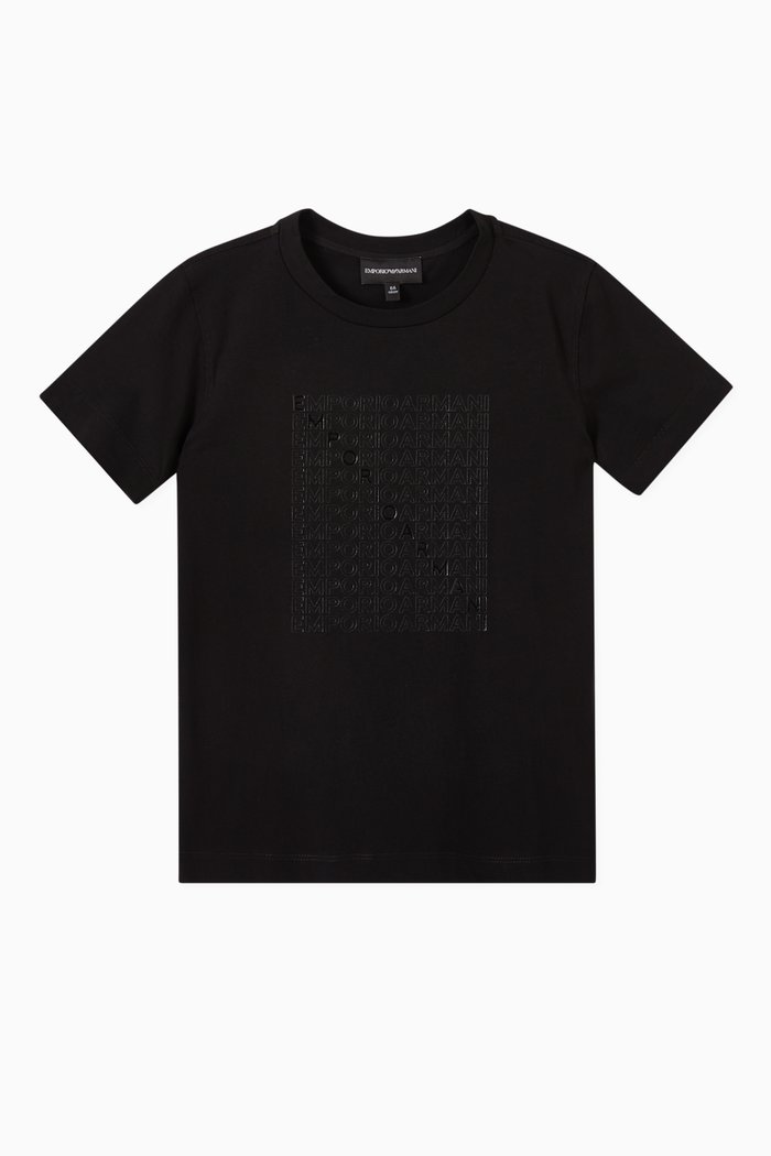 

Text Front Crossword T-shirt in Cotton, Black