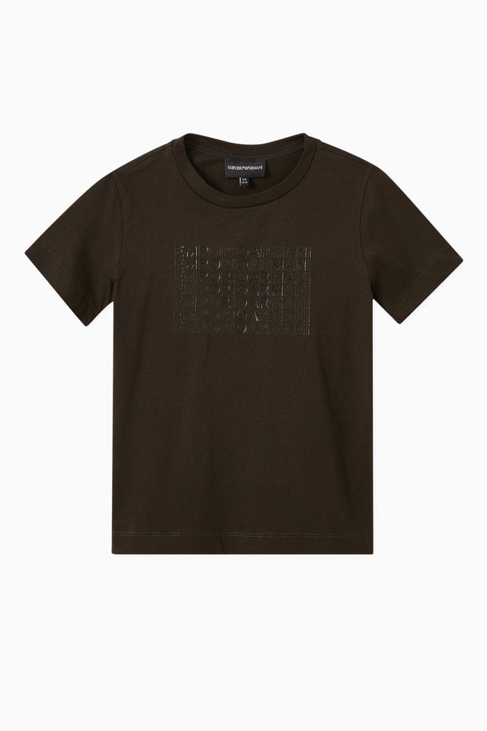 

Text Front Crossword T-shirt in Cotton, Green