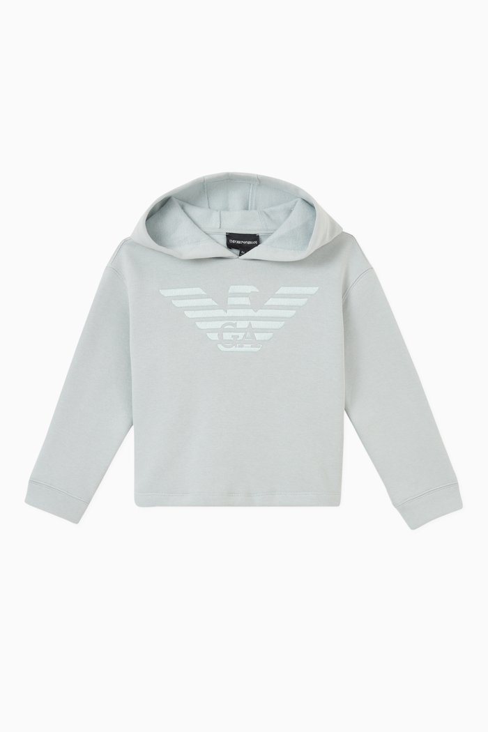 

EA Eagle Embroidered Hooded Sweatshirt in Fleece, Blue