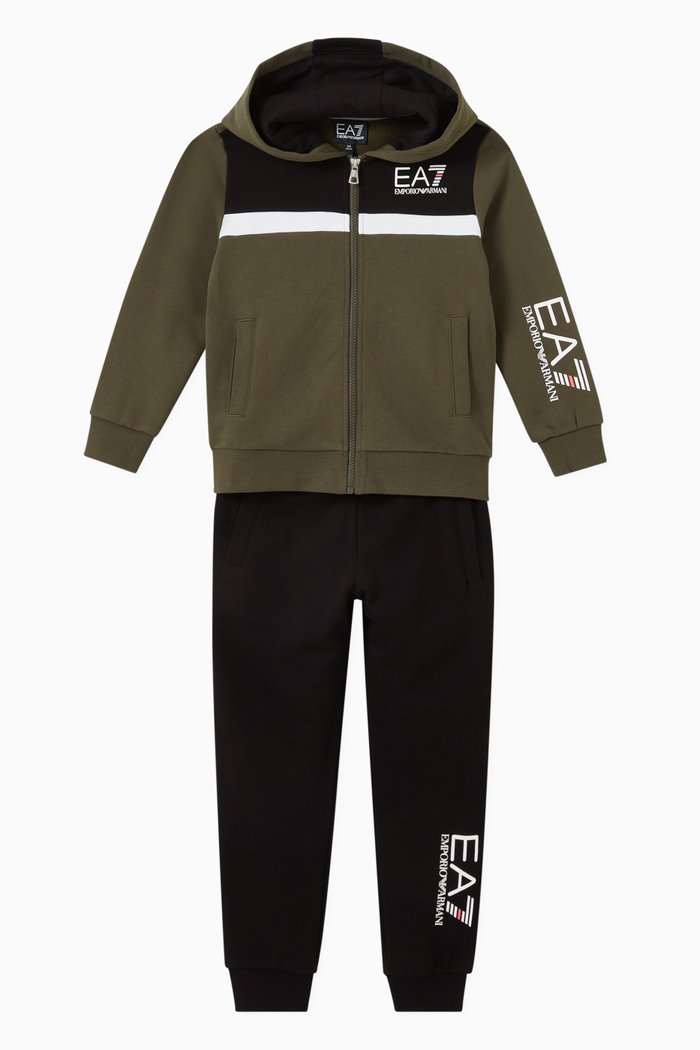 EA Logo Tracksuit in Jersey, Brown
