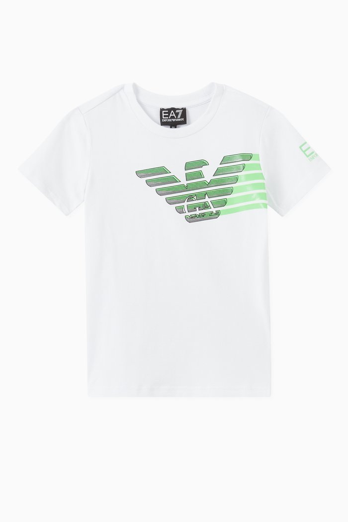 

EA7 Neon Logo T-shirt in Jersey, White