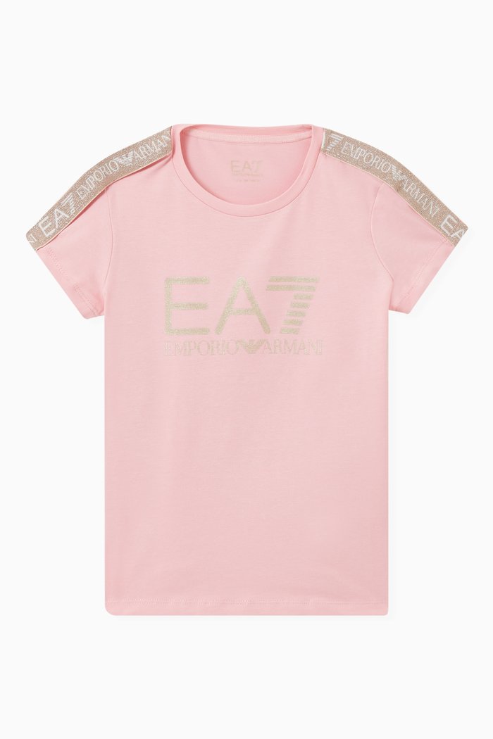 

EA7 Macro Logo T-shirt in Jersey, Pink