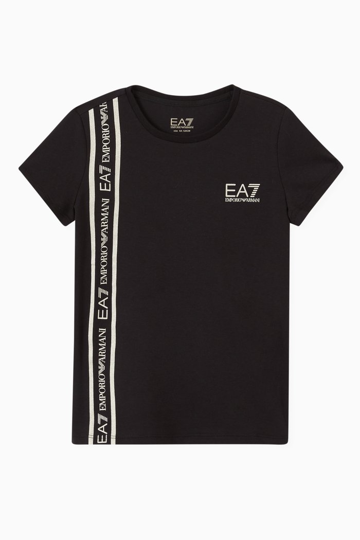 

EA7 Logo Tape T-shirt in Jersey, Black