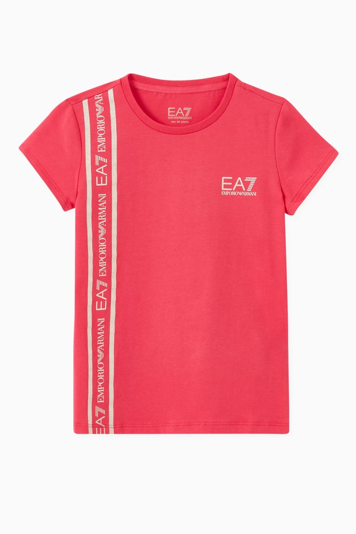 

EA7 Logo Tape T-shirt in Jersey, Pink