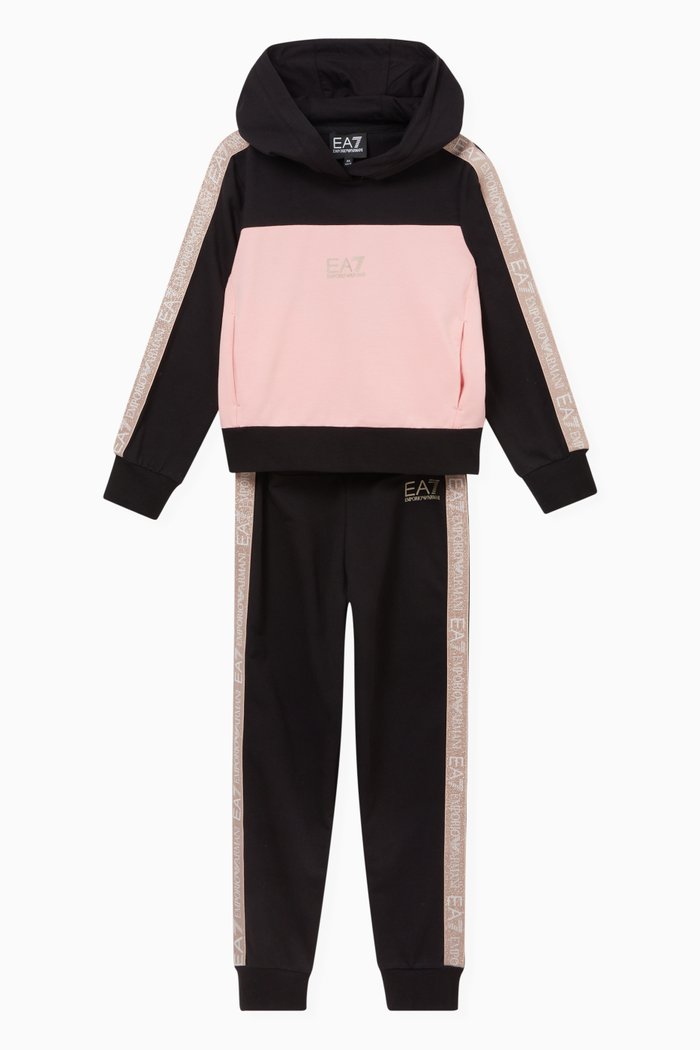 

EA7 Lurex Tape Tracksuit in Jersey, Pink