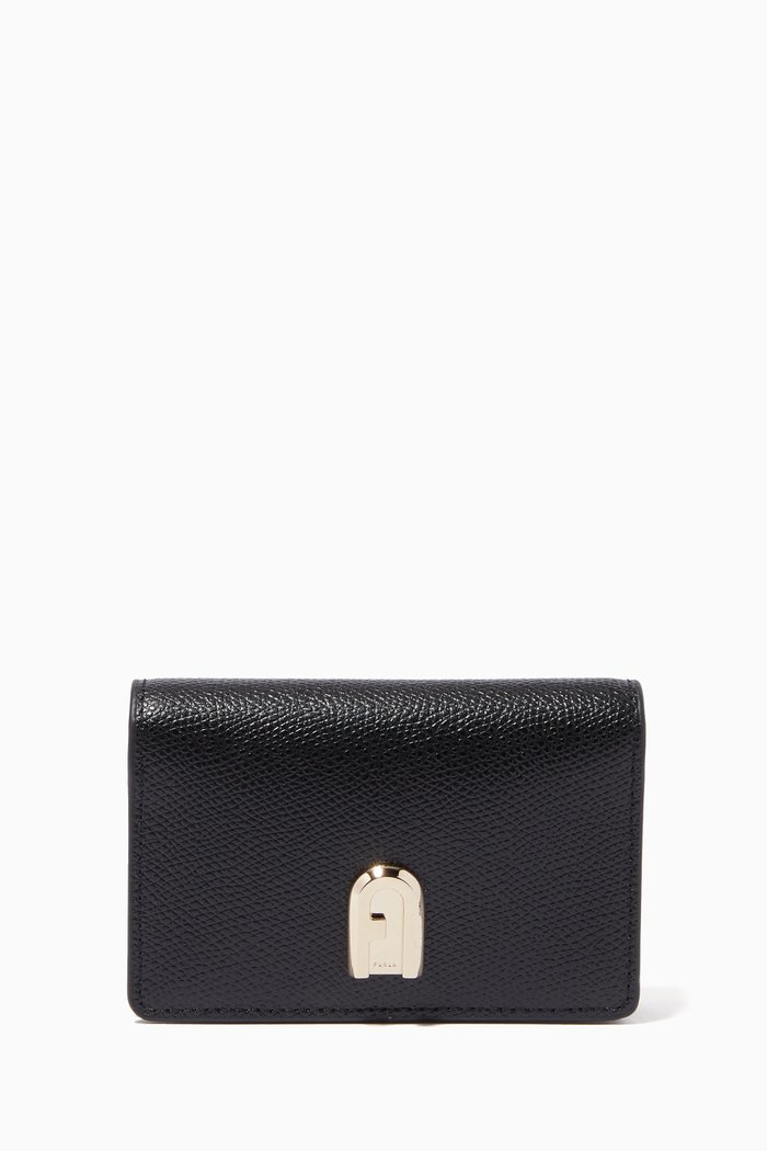

Small 1927 Card Holder in Leather, Black