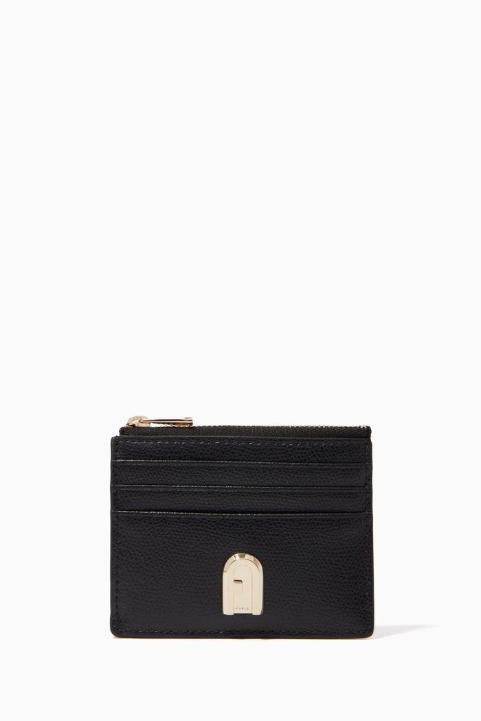 

1927 Card Holder in Metallic Leather, Black