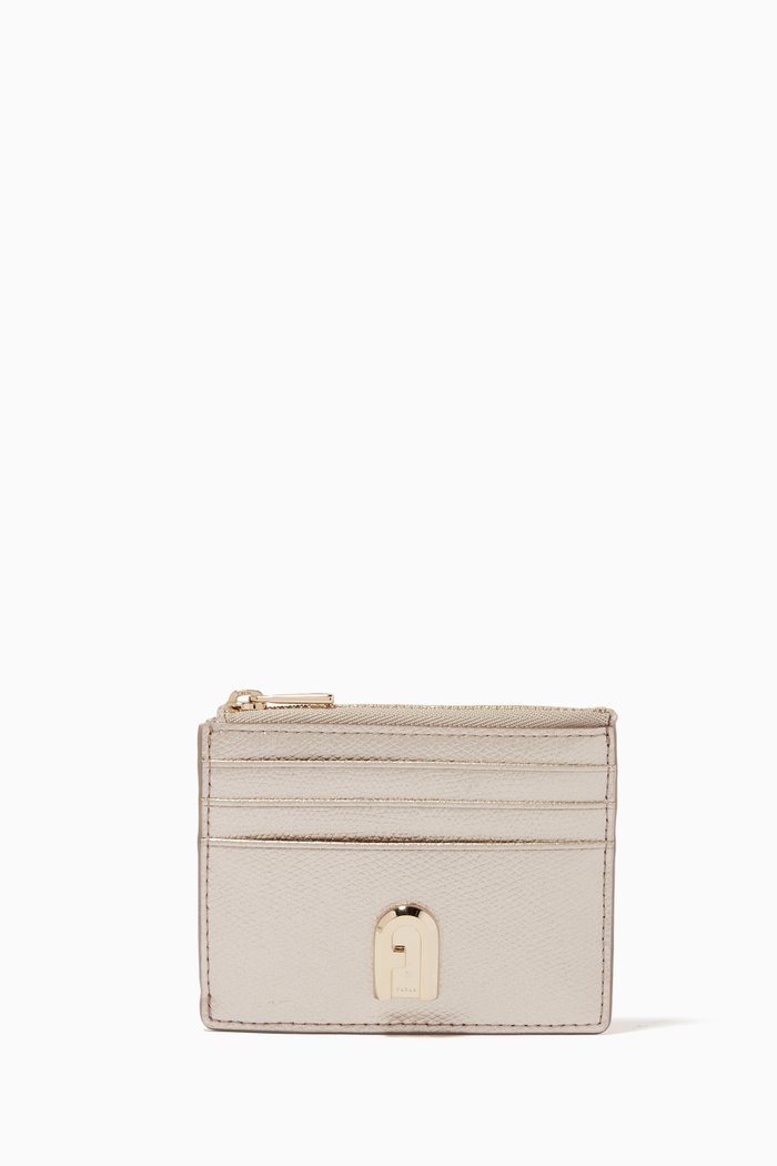 

1927 Card Holder in Metallic Leather, Silver