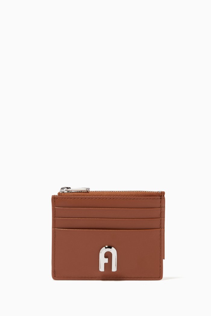 

Moon Card Holder in Leather, Brown