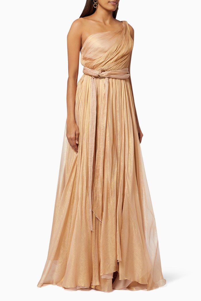

Ora Gown in Metallic Mousseline, Gold