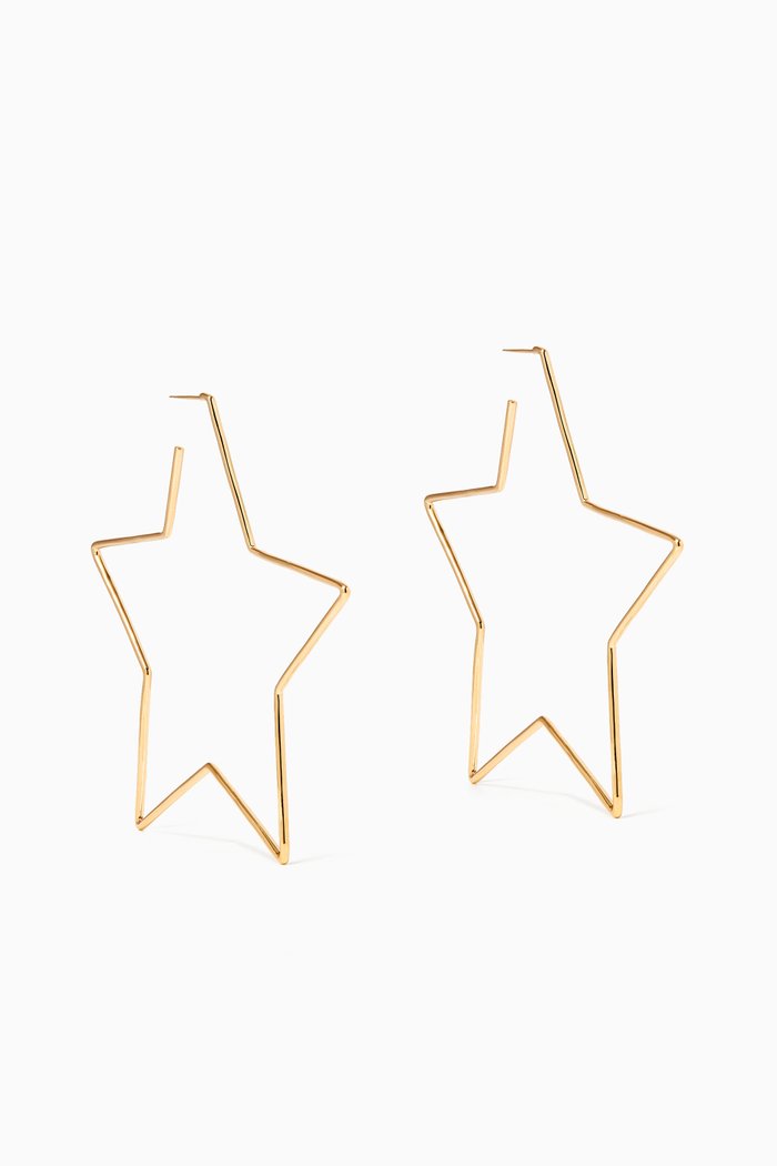 

Star Shaped Hoop Earrings, Gold