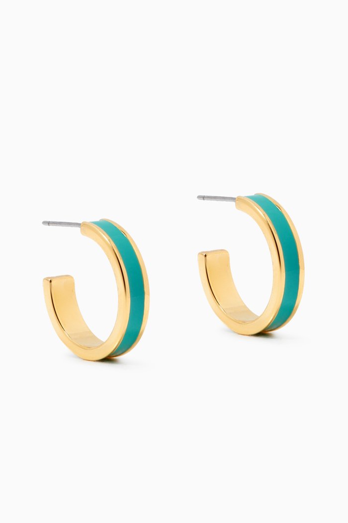 

Enamel Hoop Earrings, Blue