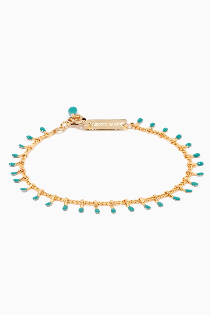 

Dangling Beads Enamel Bracelet, Blue