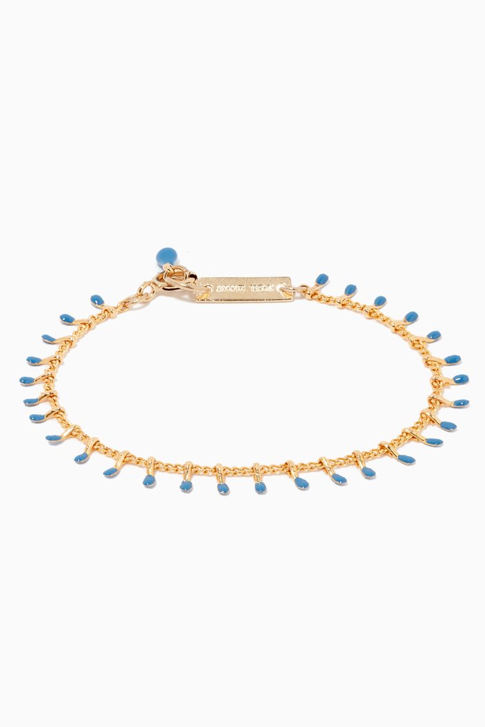 

Dangling Beads Enamel Bracelet, Blue