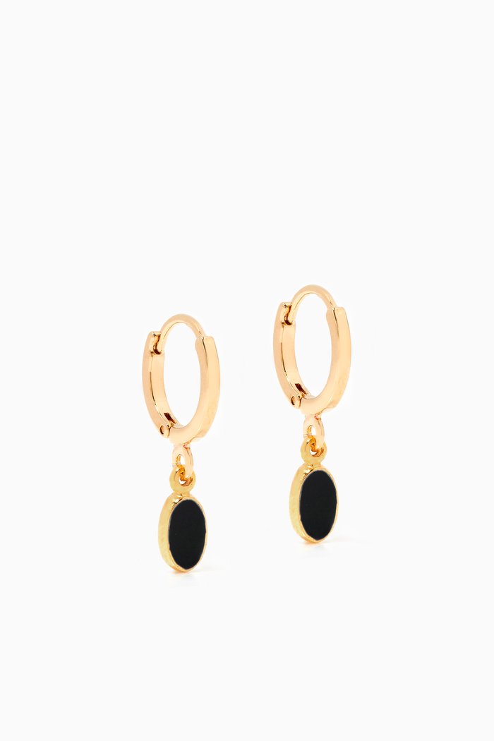 

Pendant Drop Earrings, Black