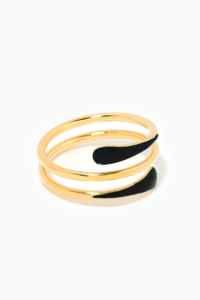 

Twisted Enamel Ring, Black