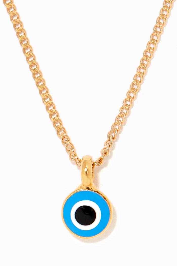 

Evil Eye Enamel Necklace, Gold