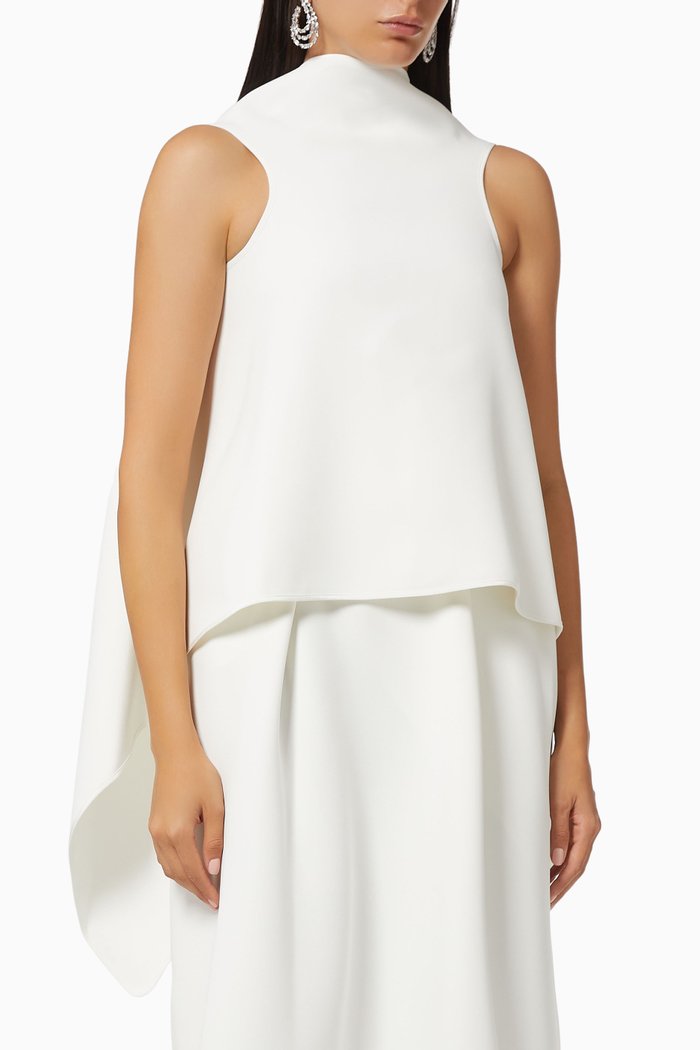 Calibrate Top in Crepe, White