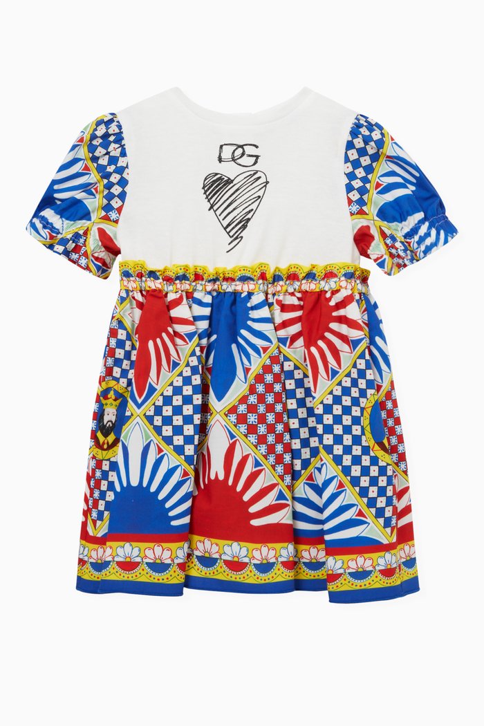 

Carretto-print Dress in Poplin & Jersey, Multicolour
