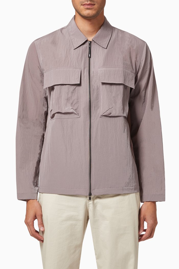 

Egon Zip-up Shirt in Nylon, Purple