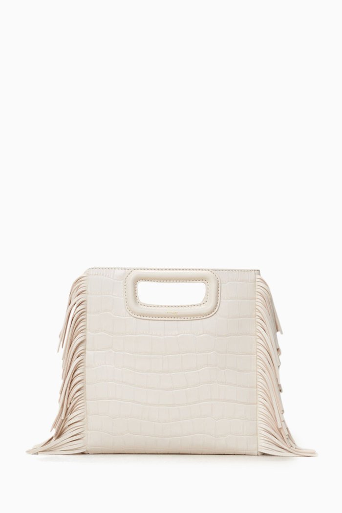 

M Bag in Croc-embossed Leather, Brown