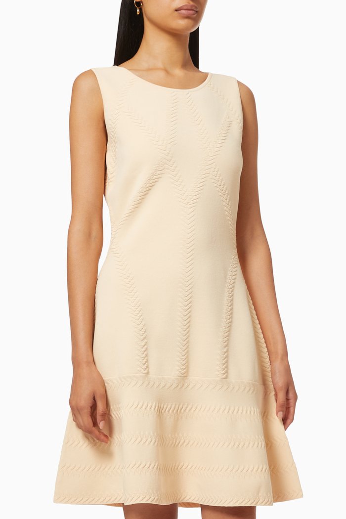

Fine Knit Jacquard Dress, Neutral