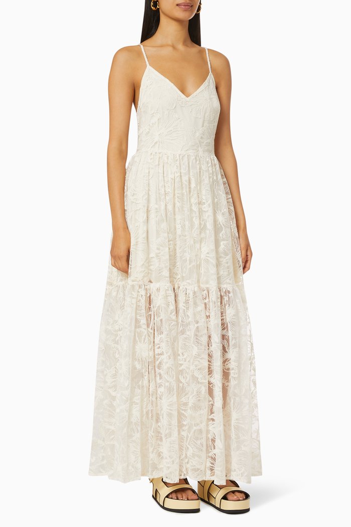 

Strappy Dress in Lace, White