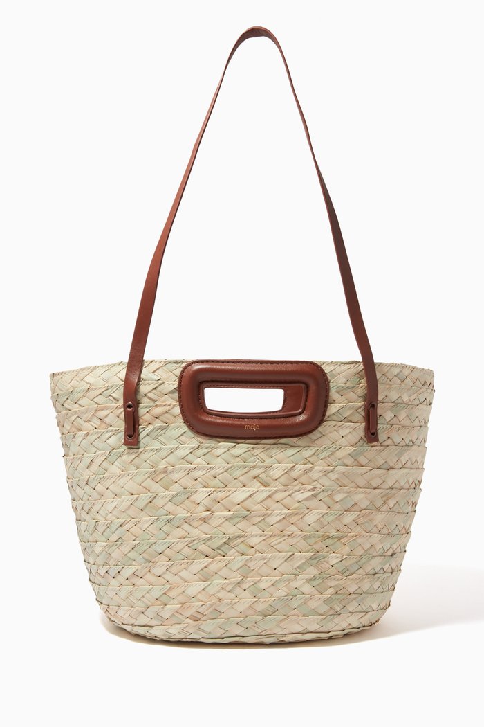 

Basket Bag in Palm and Leather, Brown
