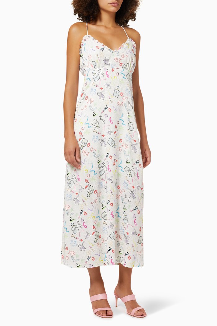 

Retake Strappy Dress in Print Jacquard, Multicolour