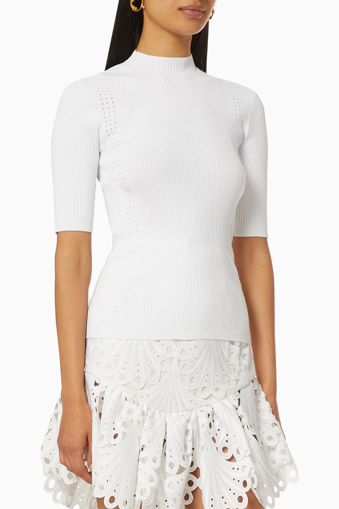 

Fine Ribbed Sweater, White