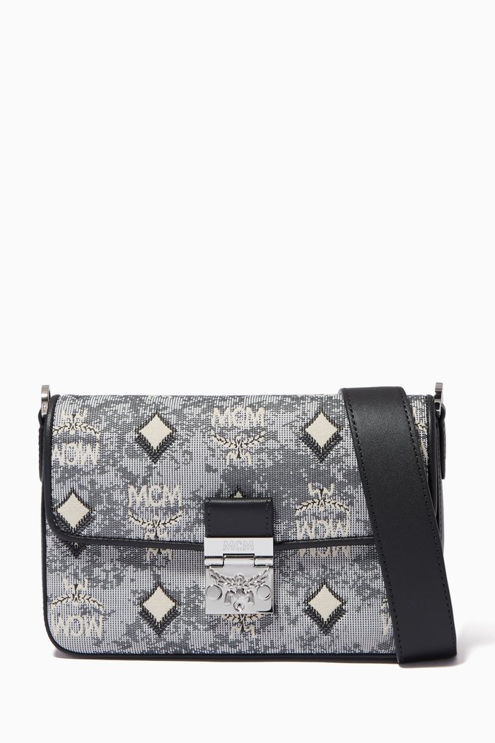 

Small Crossbody Bag in Vintage Jacquard Monogram, Grey