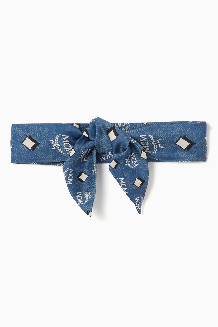 

Twilly Scarf in Vintage Monogram Silk, Blue