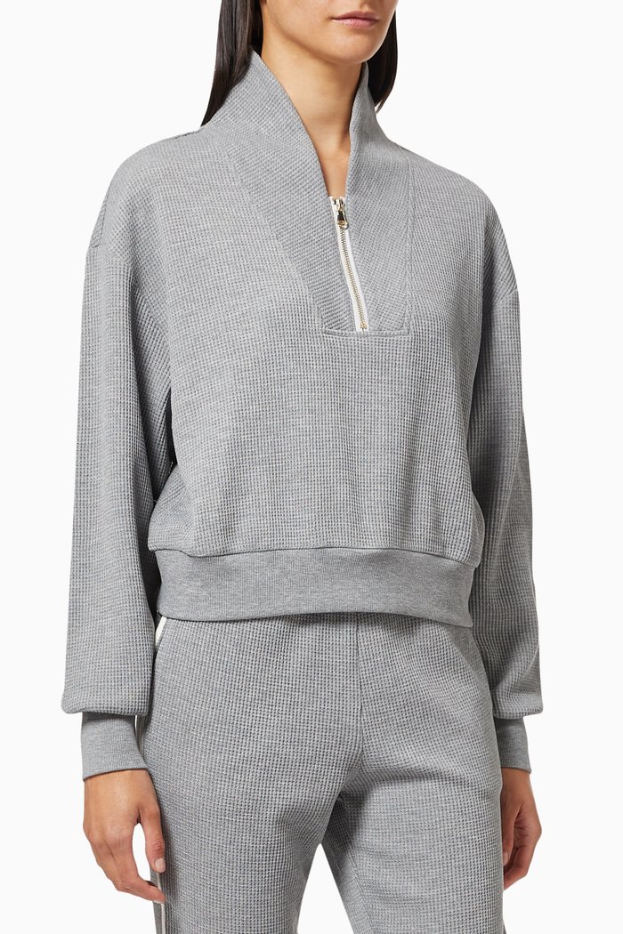

Belmont Top in Waffle Knit, Grey