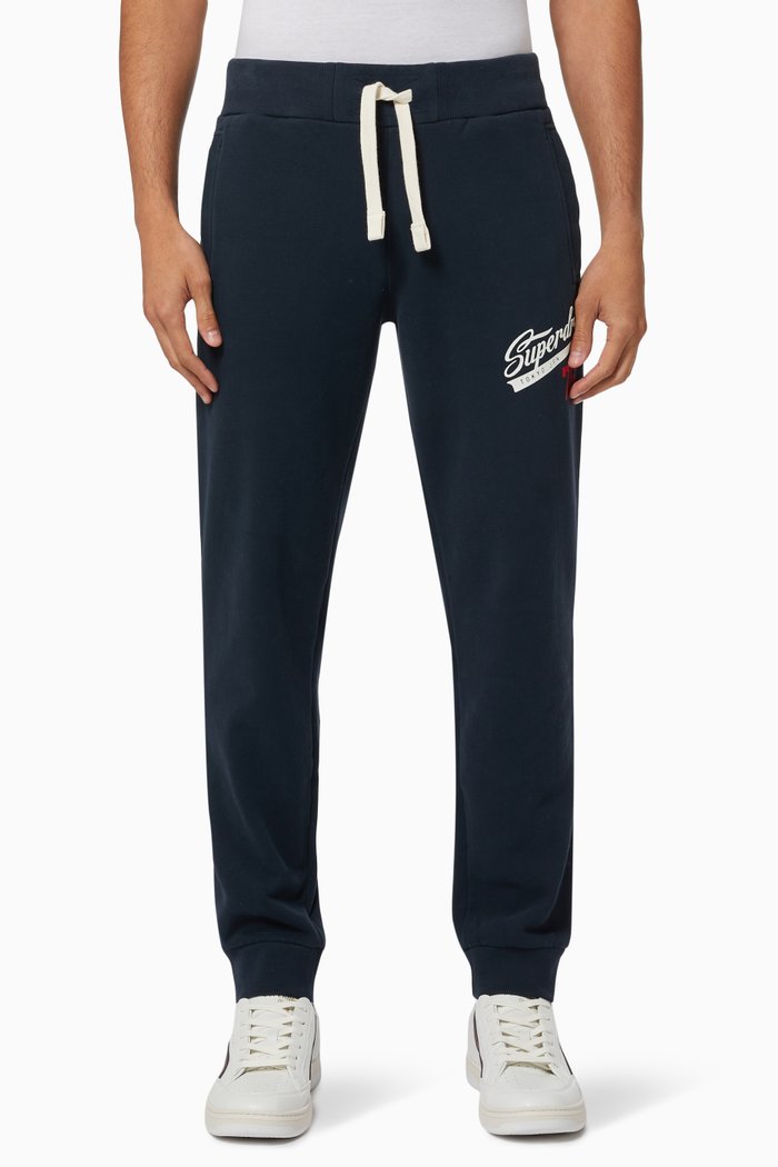 

Collegiate Graphics Joggers in Cotton Jersey, Blue