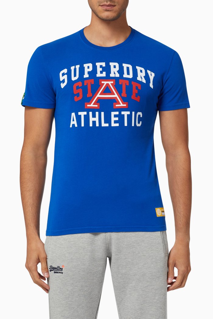 

Track & Field Graphic T-shirt in Cotton, Blue