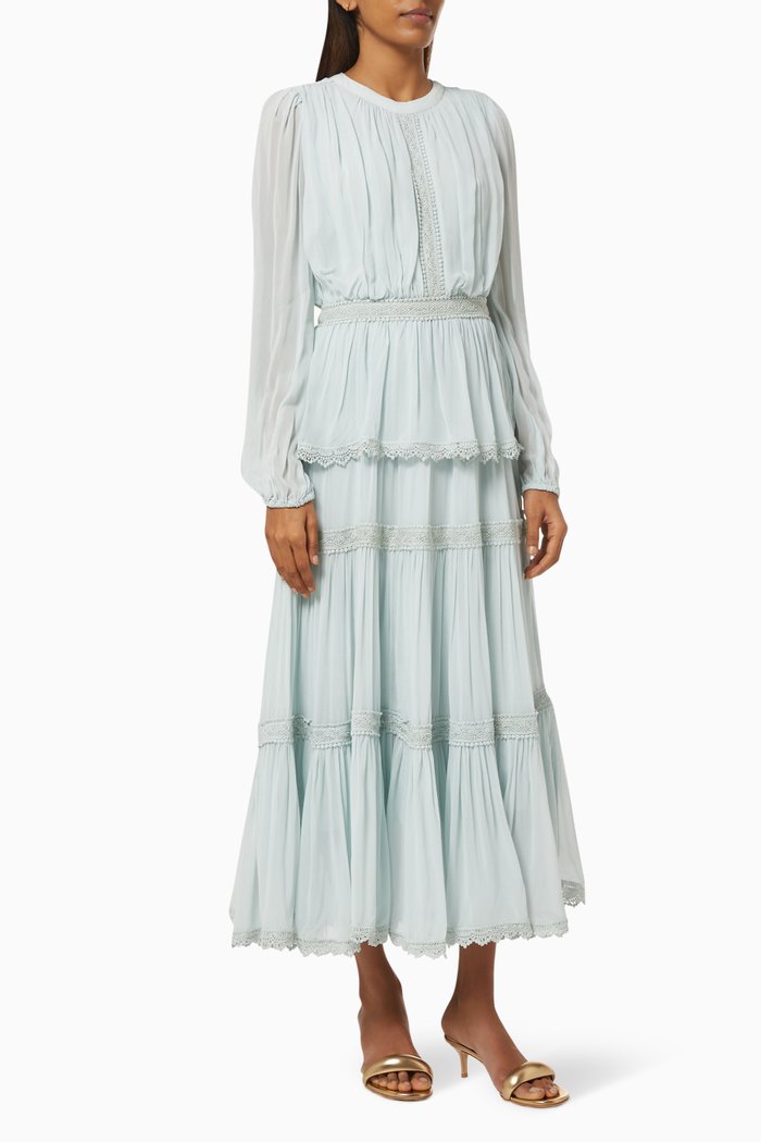 

Yassinnu Maxi Dress in Cotton, Blue